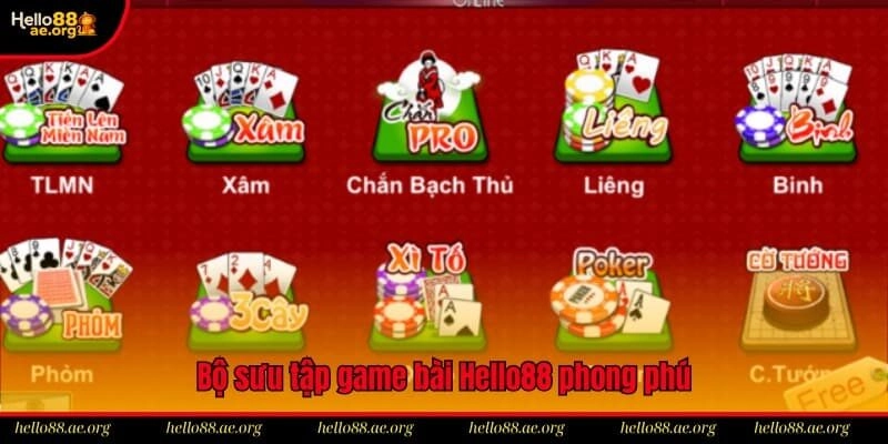 Bộ sưu tập game bài Hello88 phong phú